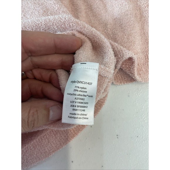 New Barefoot Dreams CozyChic Ultra Lite Raglan Pullover Dusty Rose Size 1X - Picture 6 of 10